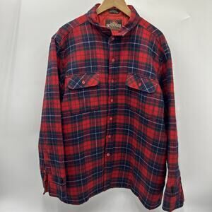 GREATLAND SPORTSWEAR VINTAGE FLANNEL SHIRT PLAID WOOL QUILT LINED GRUNGE Size XL